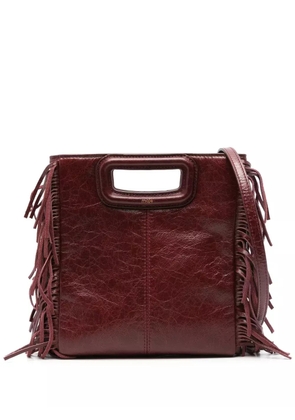 Maje M fringed leather tote bag - Red