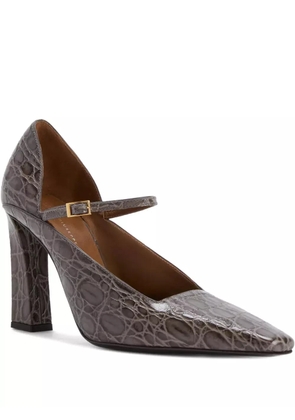 Giuseppe Zanotti 90mm Brita crocodile-effect buckle pumps - Grey