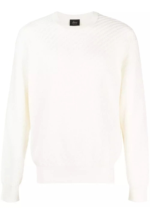 Brioni crew-neck cotton-silk jumper - Neutrals