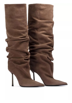Le Silla 100mm Bella suede boots - Brown