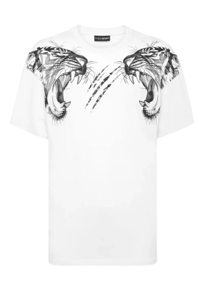 Plein Sport tiger-claw print cotton T-shirt - White