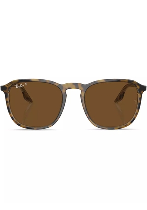 Ray-Ban logo-plaque round-frame sunglasses - Green