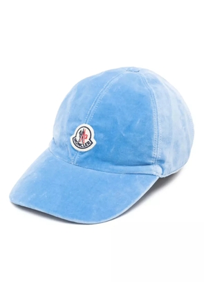 Moncler logo-appliqué cotton baseball cap - Blue