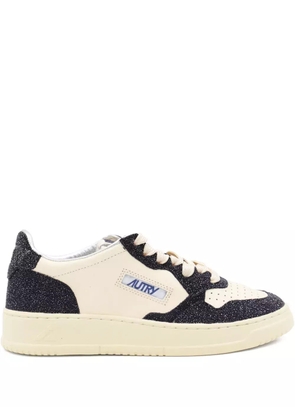 Autry Medalist glitter-panel low-top sneakers - White
