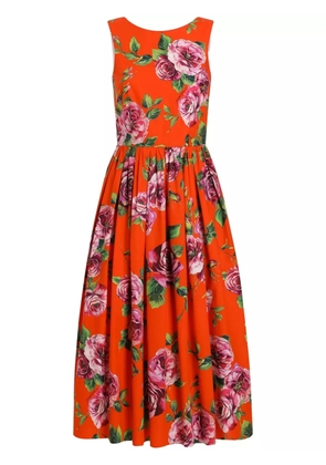 Dolce & Gabbana floral-print midi dress - Red