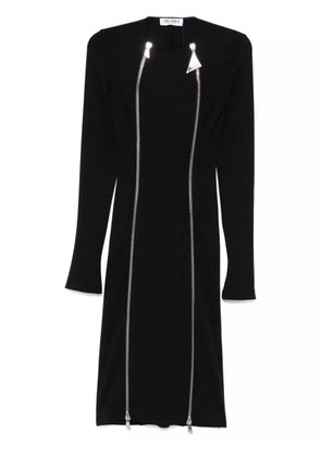 The Attico zip-fastening midi dress - Black