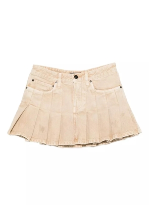 Balenciaga pleated denim mini skirt - Neutrals