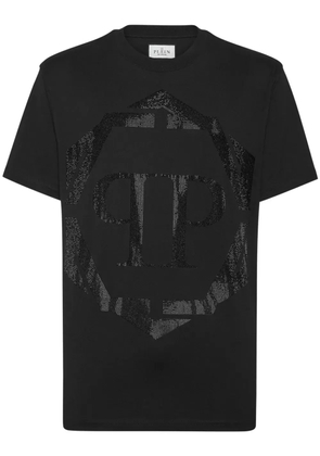 Philipp Plein rhinestone-logo cotton t-shirt - Black