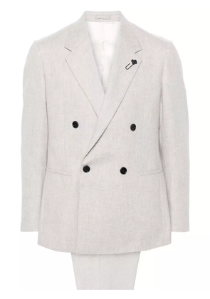 Lardini logo-brooch suit - Neutrals