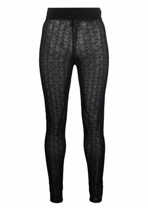 Philipp Plein Tulle Monogram leggings - Black