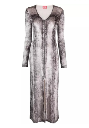 Diesel photograph-print V-neck dress - Grey
