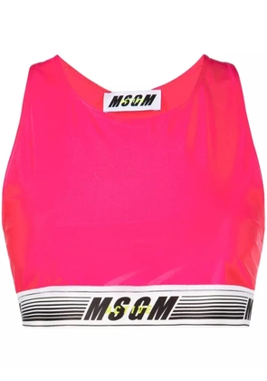 MSGM logo-underband sports bra - Pink