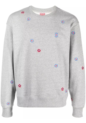 Kenzo floral-embroidered cotton sweatshirt - Grey