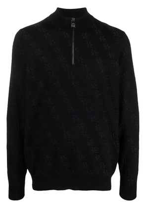 Billionaire monogram-jacquard knitted jumper - Black
