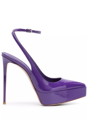 Le Silla Uma 130mm patent-finish pumps - Purple