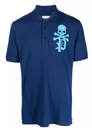 Philipp Plein Skull & Bones logo-print T-shirt - Blue