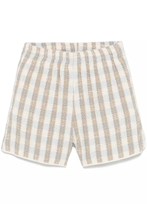 BLUE SKY INN checked bouclé shorts - Neutrals