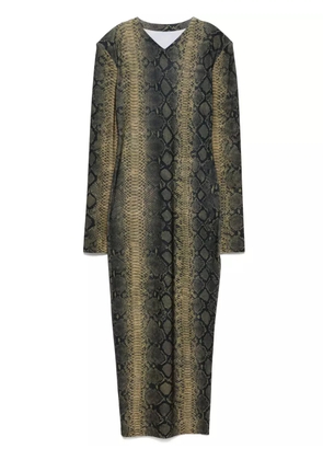 Norma Kamali snake-print maxi dress - Green