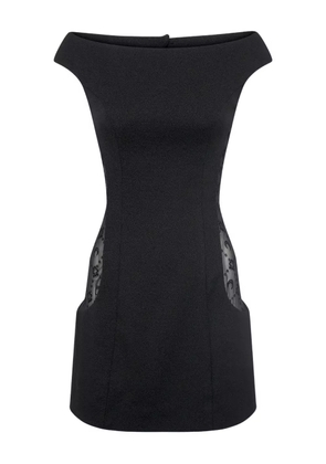 Marine Serre boat-neck dropped-shoulders mini dress - Black