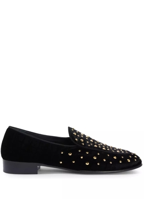 Giuseppe Zanotti Rudolph Sparkle crystal-embellished velvet loafers - Black