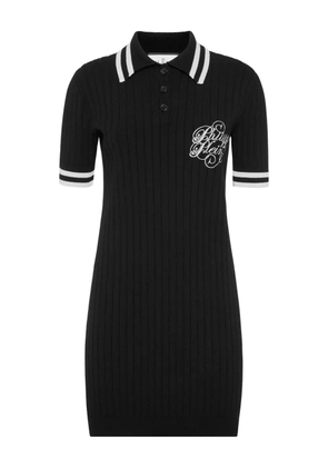 Philipp Plein ribbed polo mini dress - Black