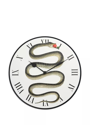 Fornasetti snake-motif wall clock - White