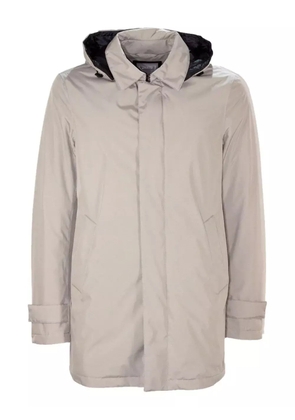 Herno concealed-fastening hooded jacket - Grey