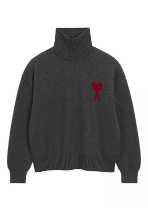 AMI Paris Ami De Coeur funnel-neck wool sweater - Grey