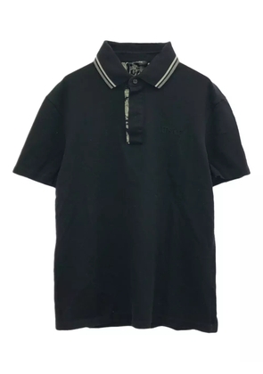 Versace Pre-Owned 2000s embroidered logo detail polo shirt - Black
