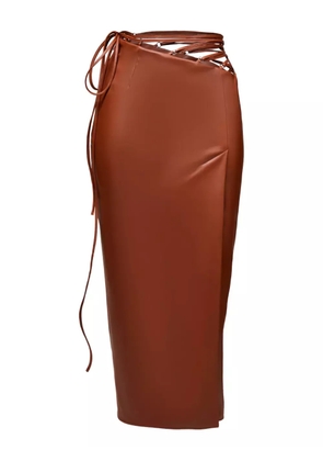 Lika lace-up midi skirt - Brown