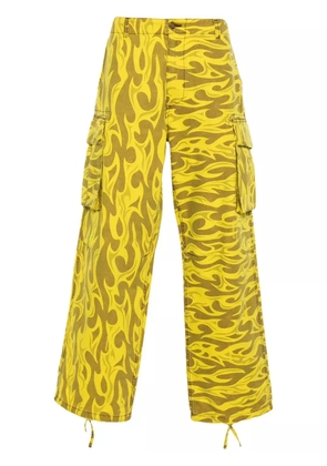 ERL abstract-print cargo pants - Yellow