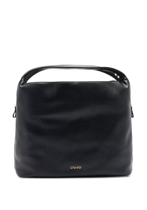 LIU JO large embossed-logo shoulder bag - Black