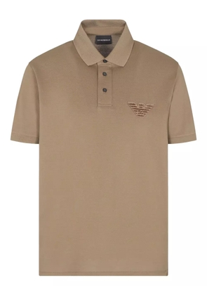 Emporio Armani logo-patch polo shirt - Neutrals