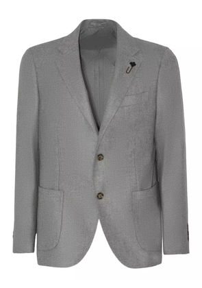 Lardini brooch-detail cashmere blazer - Grey