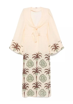 Johanna Ortiz Sailing Flags midi dress - Neutrals