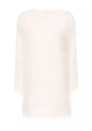 LouLou de Saison Tina fringe long-sleeve mini dress - White