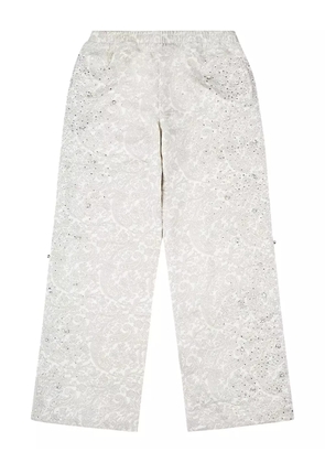 BIRTH OF ROYAL CHILD Cashew Blossom Pearl embellished brocade track pants - Grey