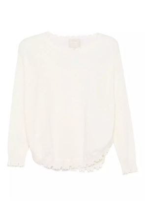 kujten ruffled cashmere top - White
