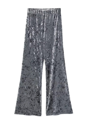 Forte Forte crushed-velvet flared trousers - Blue