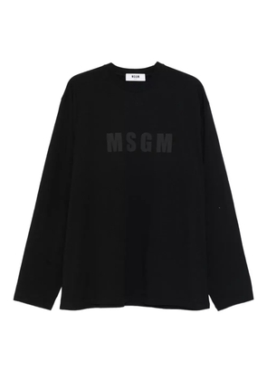MSGM logo-print long-sleeve T-shirt - Black