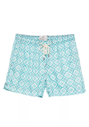 PENINSULA SWIMWEAR Anelli geometric-pattern swim shorts - White