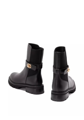 TWINSET buckle-strap leather boots - Black