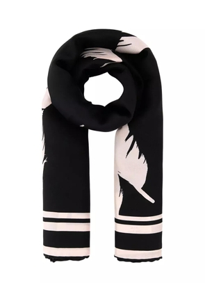 Alexander McQueen feather printed scarf - Black