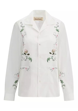 Baziszt floral-embroidered shirt - White
