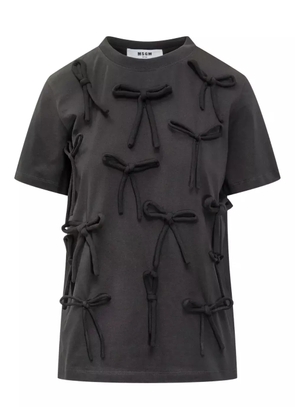 MSGM bow-embellished T-shirt - Black