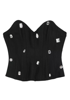 David Koma crystal-embellished corset top - Black