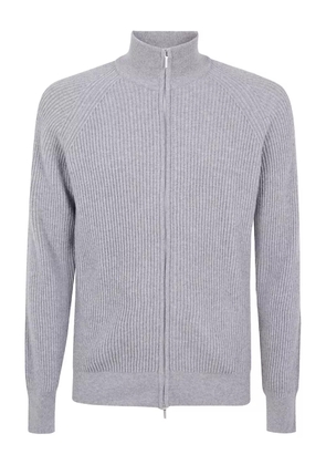 Barba ribbed zip-up cardigan - Grey