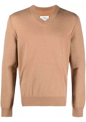 Maison Margiela V-neck cashmere jumper - Brown