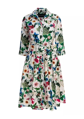 Samantha Sung Audrey floral belted shirt midi dress - White