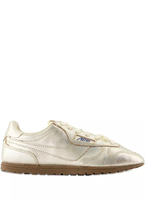 Autry Windspin metallic leather trainers - Gold